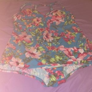 Pink flower swim suit